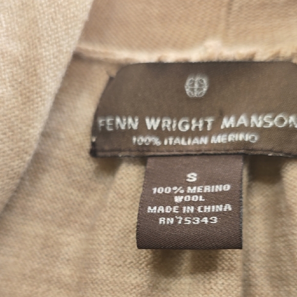 Fenn Wright Manson 100% Merino Wool Beige Draped Cardigan - Picture 2 of 13